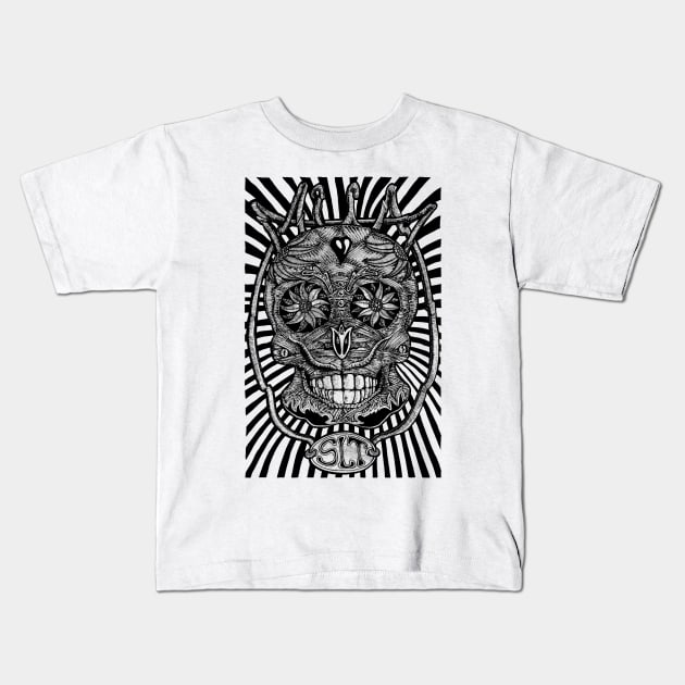 Mexican skull, day of the dead cinco de mayo Mexico Sugar Kids T-Shirt by miskel